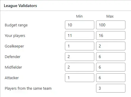 fantasy league league settings